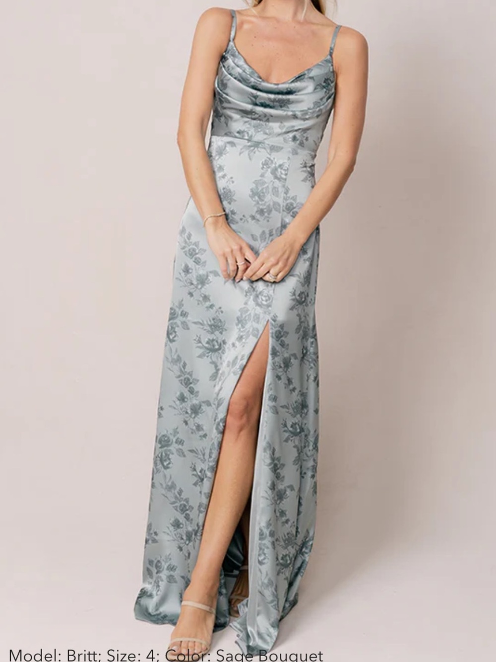 Revelry Ember Satin Floral Print Dress